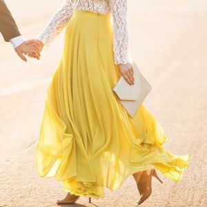 Amelia Full Yellow Maxi Skirt